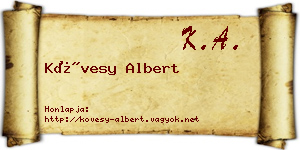 Kövesy Albert névjegykártya